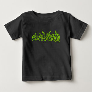 Green Fire Flames Blaze Outlines Baby T-Shirt