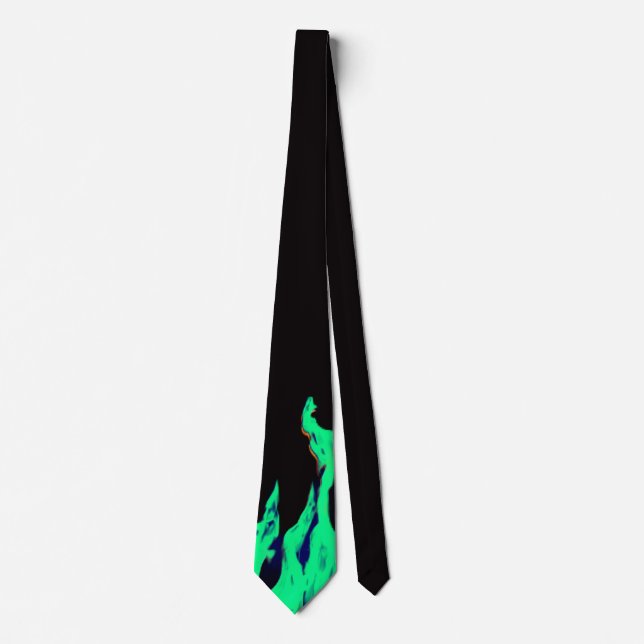 Green fire – Grünes Feuer – Flamme Flame Flames  K Tie (Front)