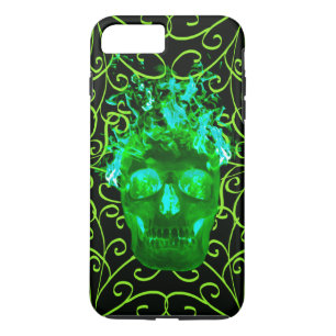 Green Fire Skull iPhone 7 Case