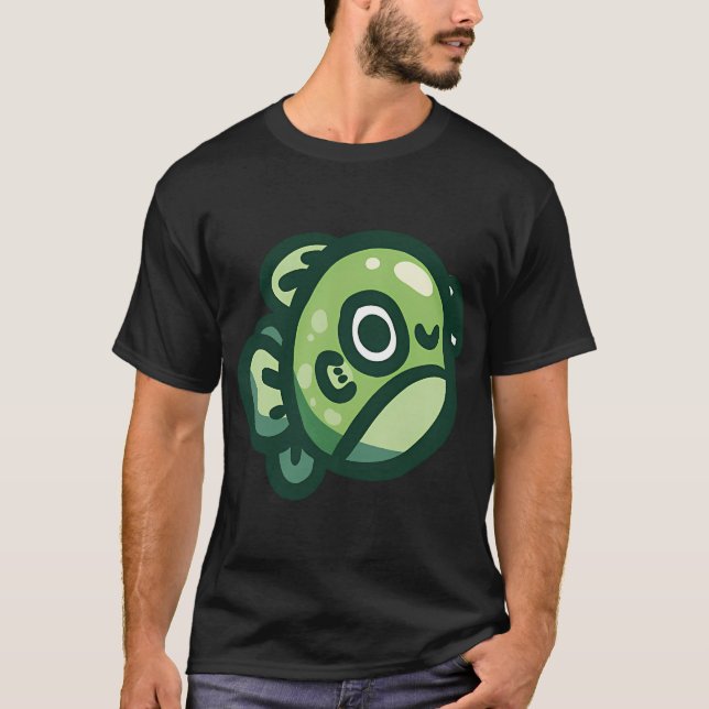 Green Fish Doodle T-Shirt (Front)