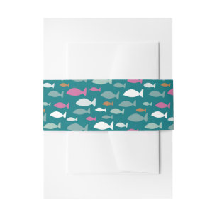 Green Fish Shoal Invitation Belly Band