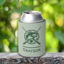 Green Fisherman Pole and Fish Personalised