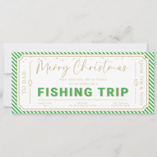 Green Fishing Trip Christmas Gift Voucher Card