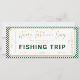Green Fishing Trip Father's Day Gift Voucher Card