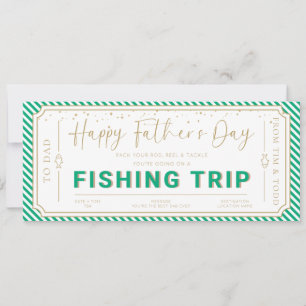 Green Fishing Trip Father's Day Gift Voucher Invitation