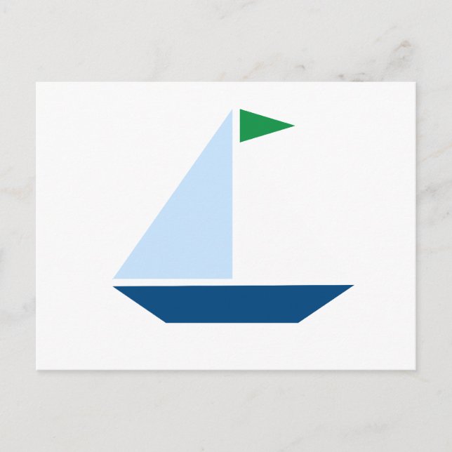 Green Flag Sail Boat Postcard (Front)