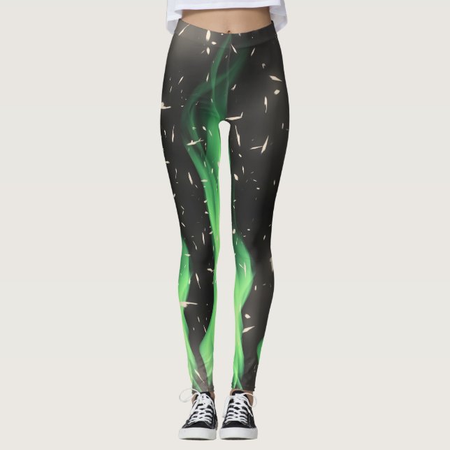 Green flame leggings (Front)