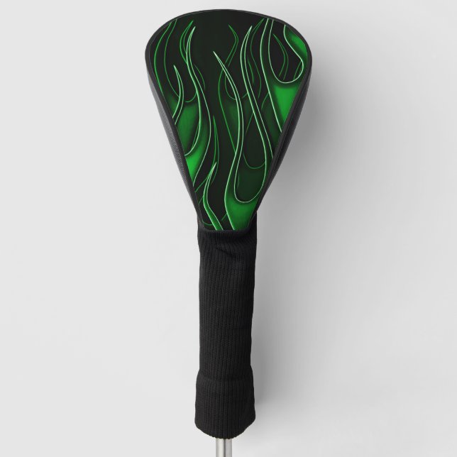 Green Flames Golf Head Cover (Front)