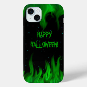 Green Flames in the Starlight Sky iPhone 15 Mini Case