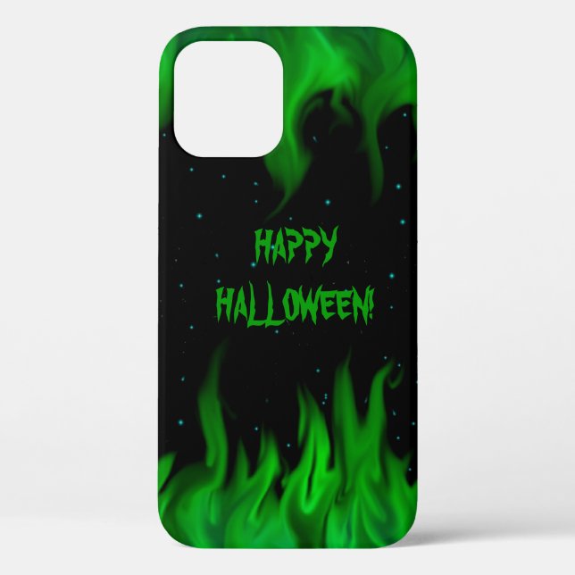 Green Flames in the Starlight Sky Case-Mate iPhone Case (Back)