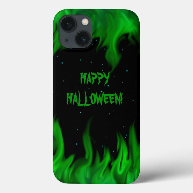 Green Flames in the Starlight Sky Case-Mate iPhone Case (Back)