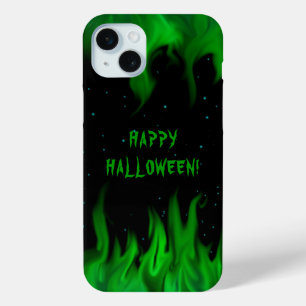 Green Flames in the Starlight Sky iPhone 15 Mini Case