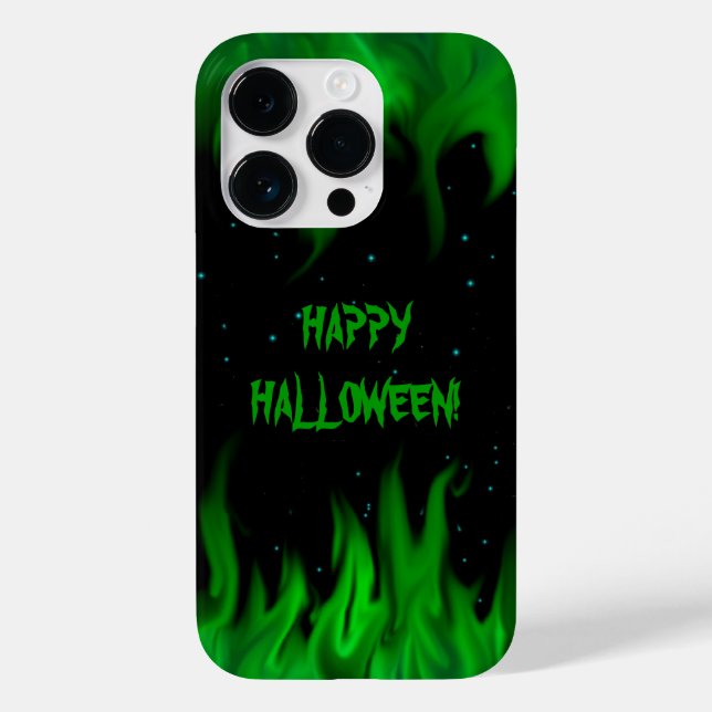 Green Flames in the Starlight Sky Case-Mate iPhone Case (Back)