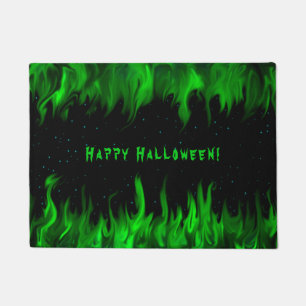 Green Flames in the Starlight Sky Doormat