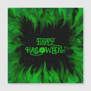 Green Flames in the Starlight Sky magnetic card