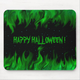 Green Flames in the Starlight Sky Mouse Pad