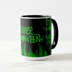 Green Flames in the Starlight Sky Mug
