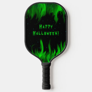 Green Flames in the Starlight Sky Pickleball Paddle