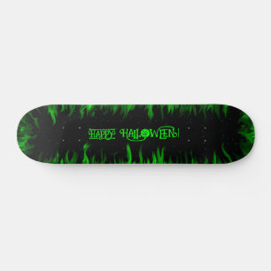 Green Flames in the Starlight Sky Skateboard