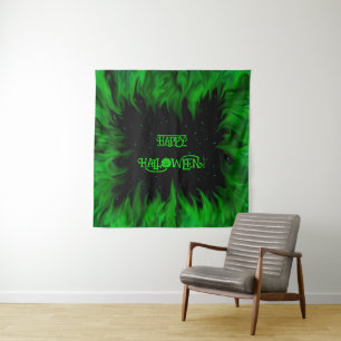 Green Flames in the Starlight Sky Tapestry