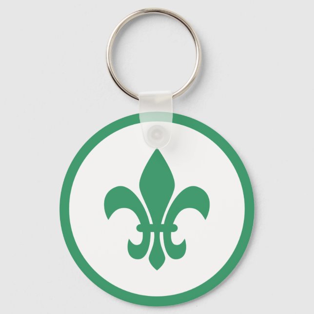 Green Fleur de Lis Key Ring (Front)