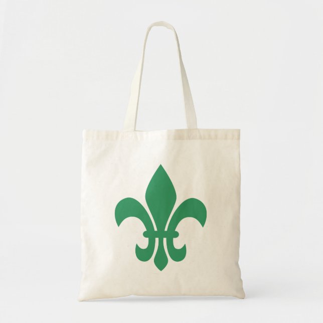 Green Fleur de Lis Tote Bag (Front)
