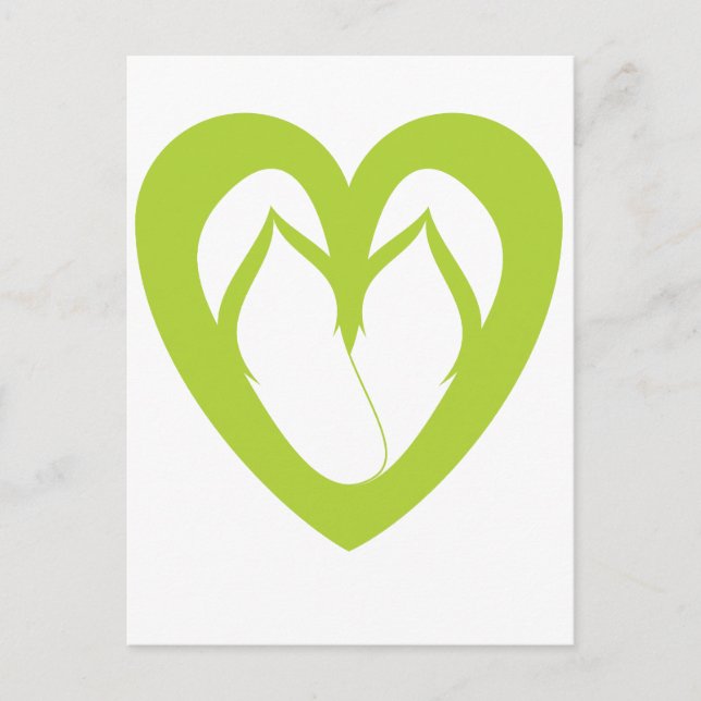 Green flip flops design 1 postcard (Front)