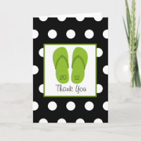 Green Flip Flops / Polka Dots Graduation Thank You