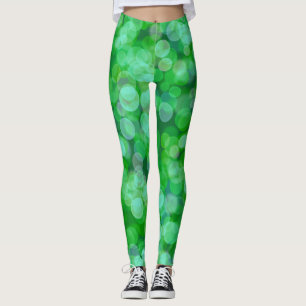 Green Floating Color  Leggings