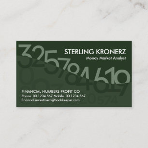 Green Floating Numbers Wave Dollar Business Card