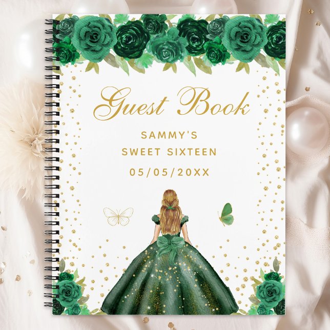 Green Floral Blonde Hair Princess Sweet Sixteen Notebook (Creator Uploaded)