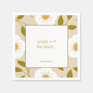 Green Floral Boho WeddingPaper Napkin