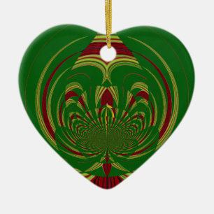 Green Floral Ceramic Tree Decoration
