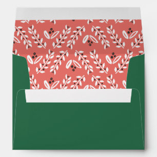 Green Floral Christmas Envelope