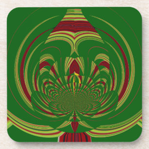 Green Floral Coaster