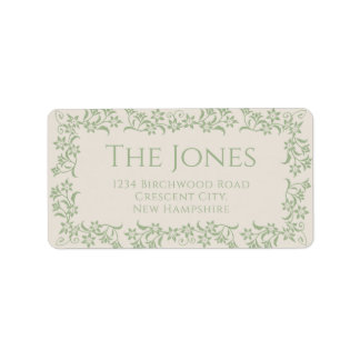 Green Floral Cottagecore Return Shipping Labels