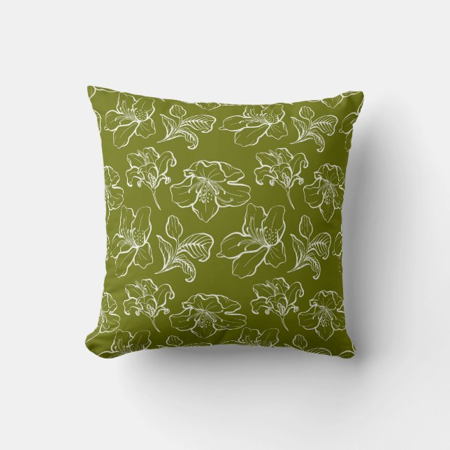 Green Floral Cushion (Front)