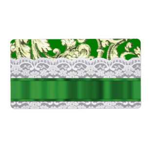 Green floral damask