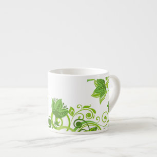 Green Floral Espresso Cup