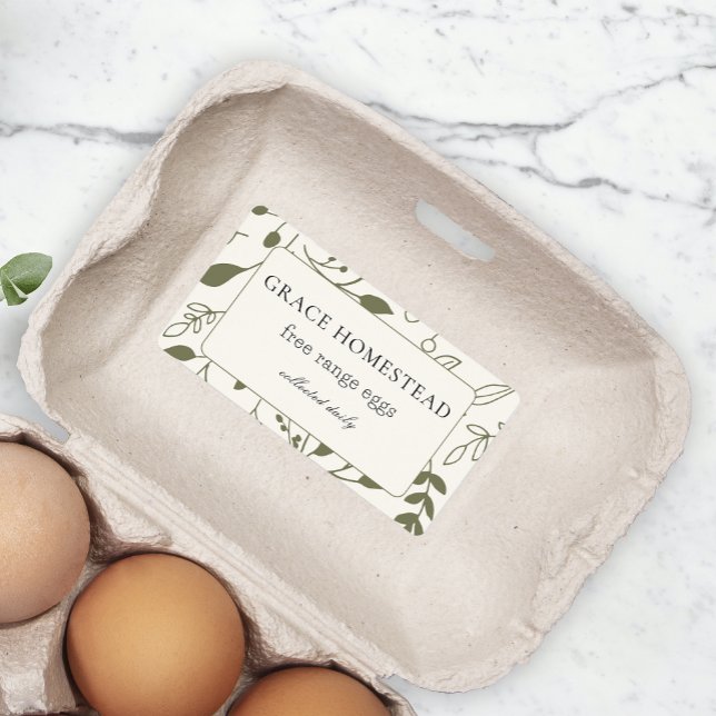 Green Floral Farm Chicken Egg Carton Product (Creator Uploaded)