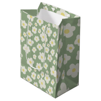 Green floral gift bag