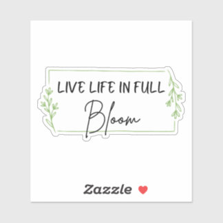 Green Floral Inspirational Vinyl Sticker