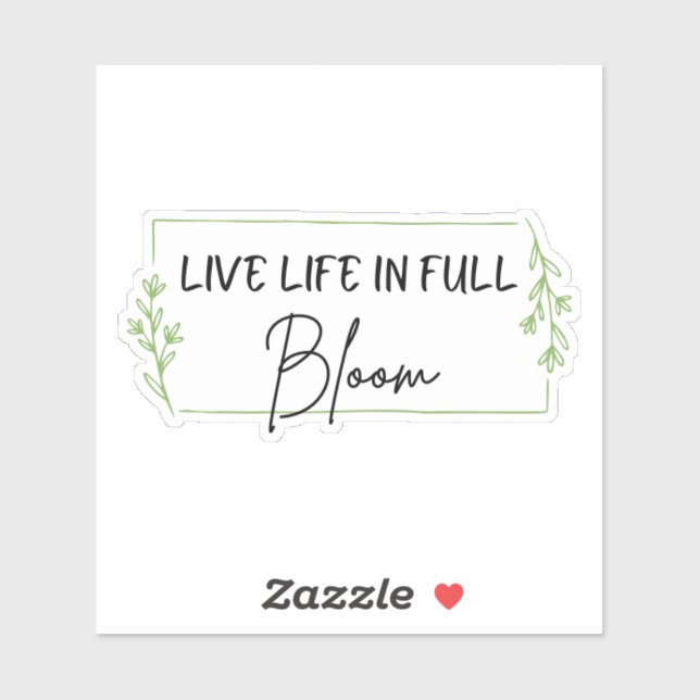 Green Floral Inspirational Vinyl Sticker (Sheet)