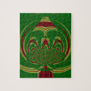 Green Floral Jigsaw Puzzle