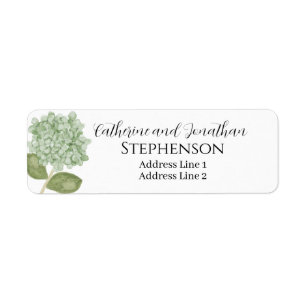 Green Floral Married Couple Return Address Labels