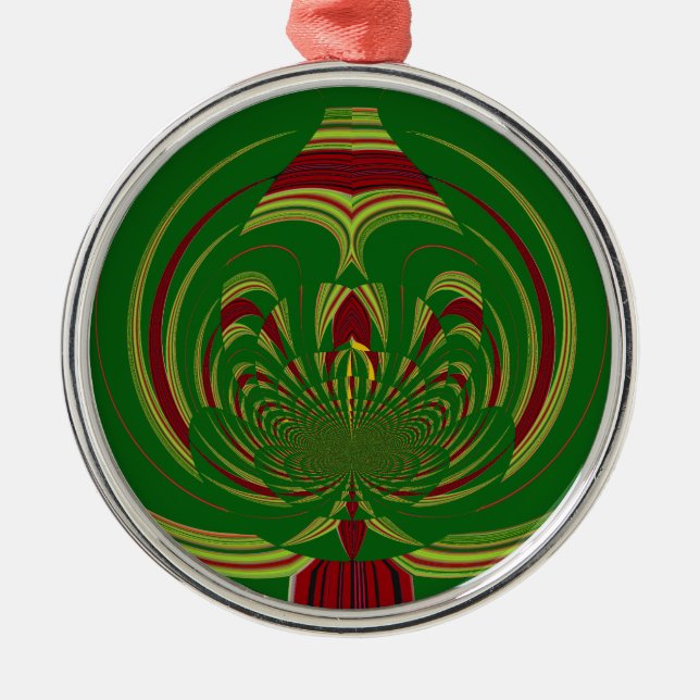 Green Floral Metal Tree Decoration (Front)