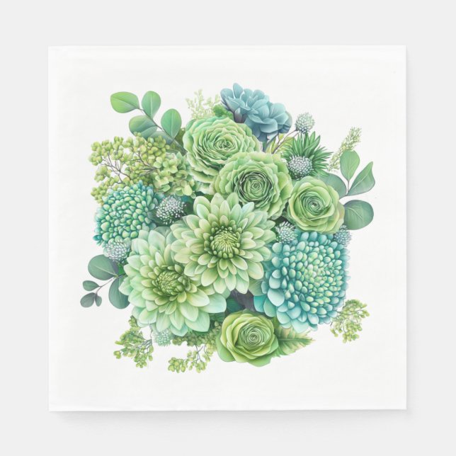 Green Floral Napkin (Front)
