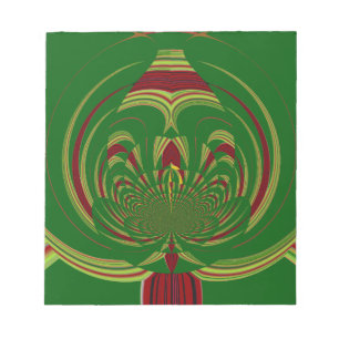 Green Floral Notepad