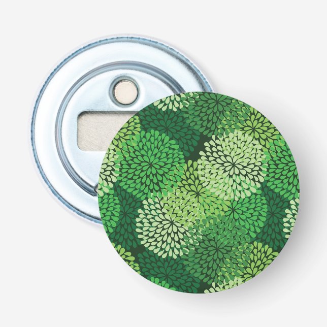 Green floral pattern bottle opener (Front)