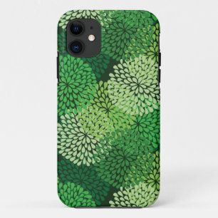 Green floral pattern iPhone 11 case